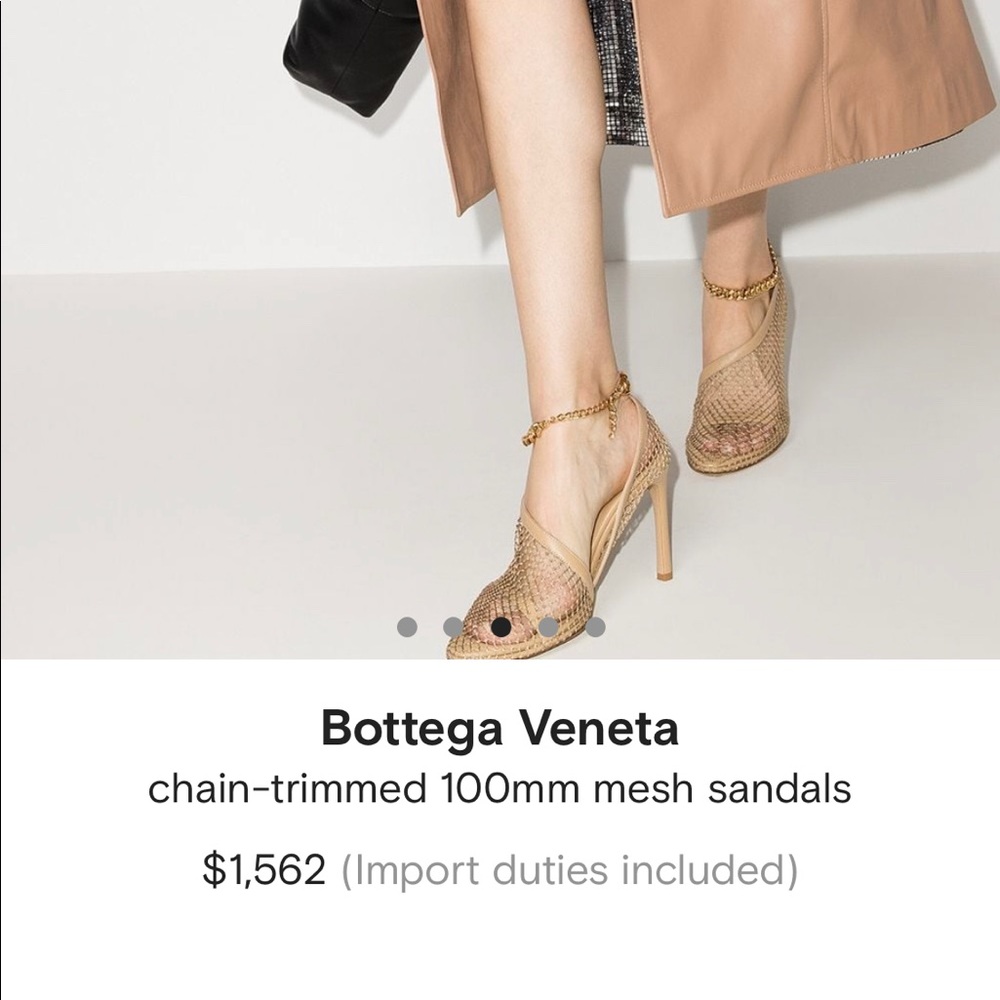 NIB bottega Veneta nude/gold mesh sandals
